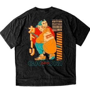 Awesome demon slayer pop culture anime large graphic t-shirt.